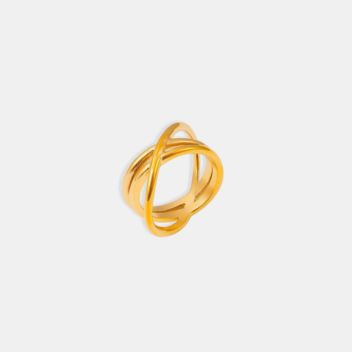 18K Gold-Plated Crisscross Ring - JOWLILI