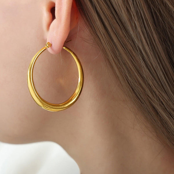 18K Gold-Plated Hoop Earrings - JOWLILI
