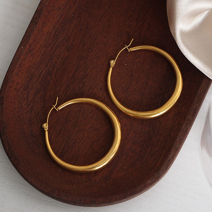 18K Gold-Plated Hoop Earrings - JOWLILI