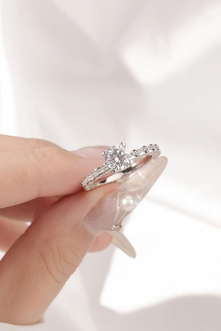 1 Carat Moissanite 925 Sterling Silver Ring - JOWLILI
