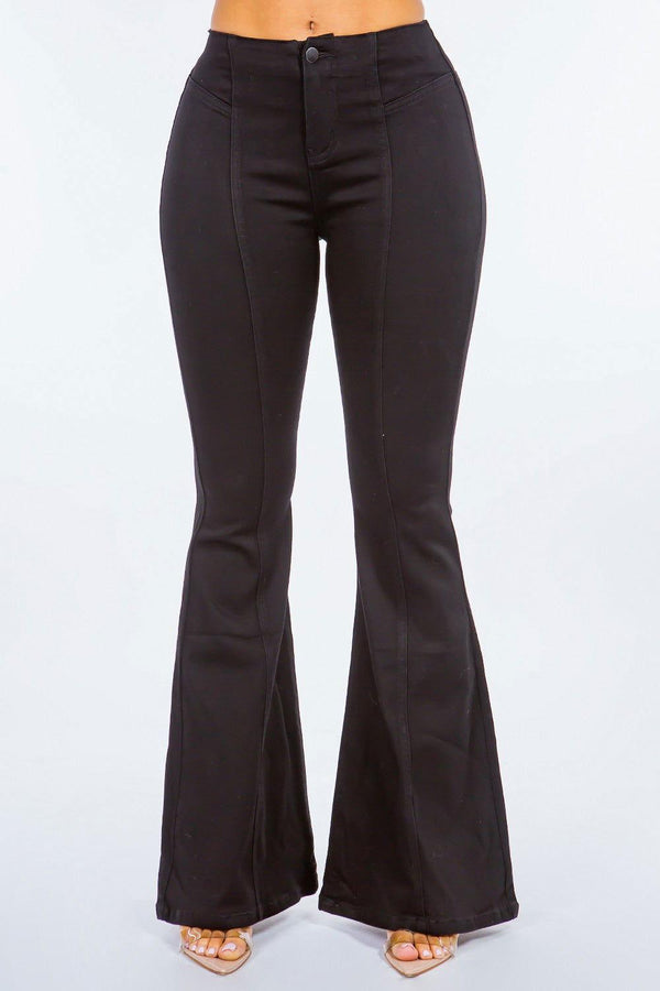 American Bazi High Waist Pull On Flare Jeans - JOWLILI