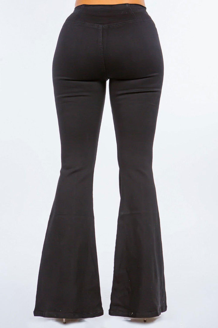 American Bazi High Waist Pull On Flare Jeans - JOWLILI