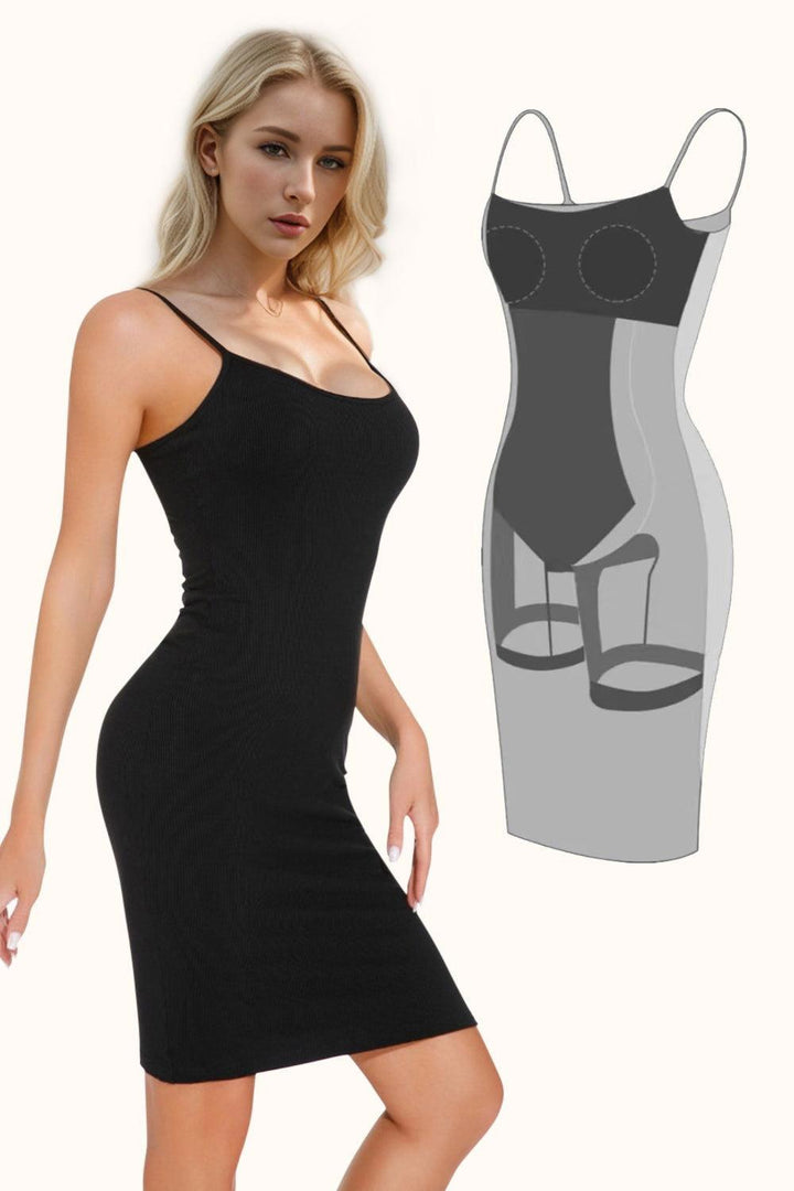 Basic Bae Full Size Built-In Shapewear Scoop Neck Sleeveless Dress - JOWLILI