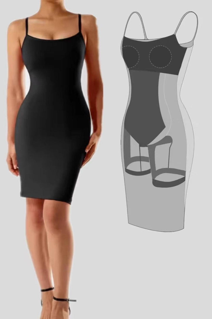 Basic Bae Full Size Built-In Shapewear Scoop Neck Sleeveless Dress - JOWLILI