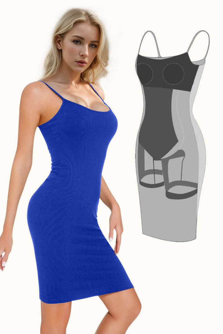 Basic Bae Full Size Built-In Shapewear Scoop Neck Sleeveless Dress - JOWLILI