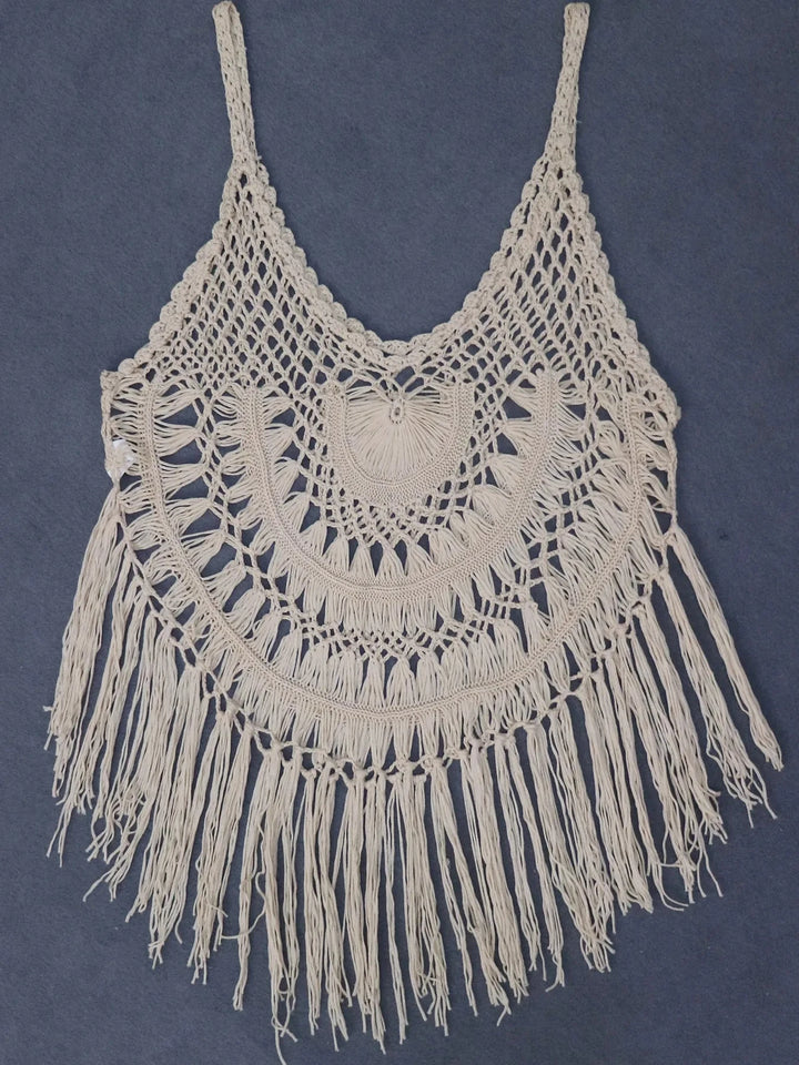 Crochet Fringe Beach Cover-Up - JOWLILI