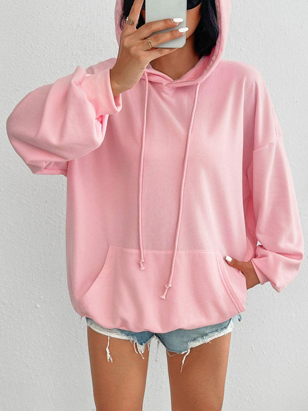 Devine Drawstring Long Sleeve Hoodie - JOWLILI