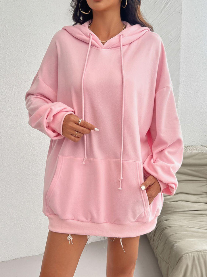 Devine Drawstring Long Sleeve Hoodie - JOWLILI