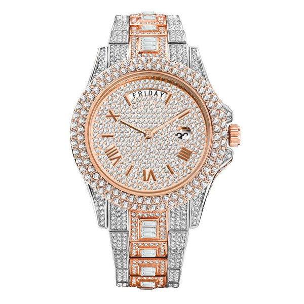 Diamond-Encrusted Waterproof Watch - JOWLILI