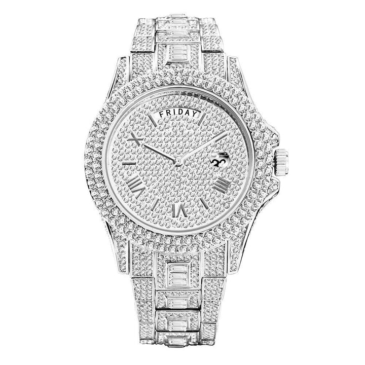 Diamond-Encrusted Waterproof Watch - JOWLILI