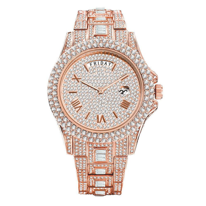 Diamond-Encrusted Waterproof Watch - JOWLILI