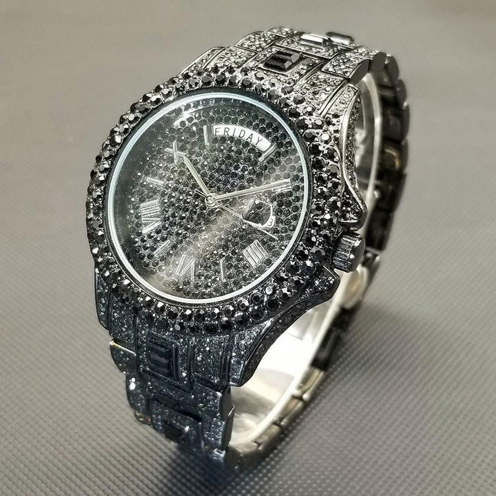 Diamond-Encrusted Waterproof Watch - JOWLILI