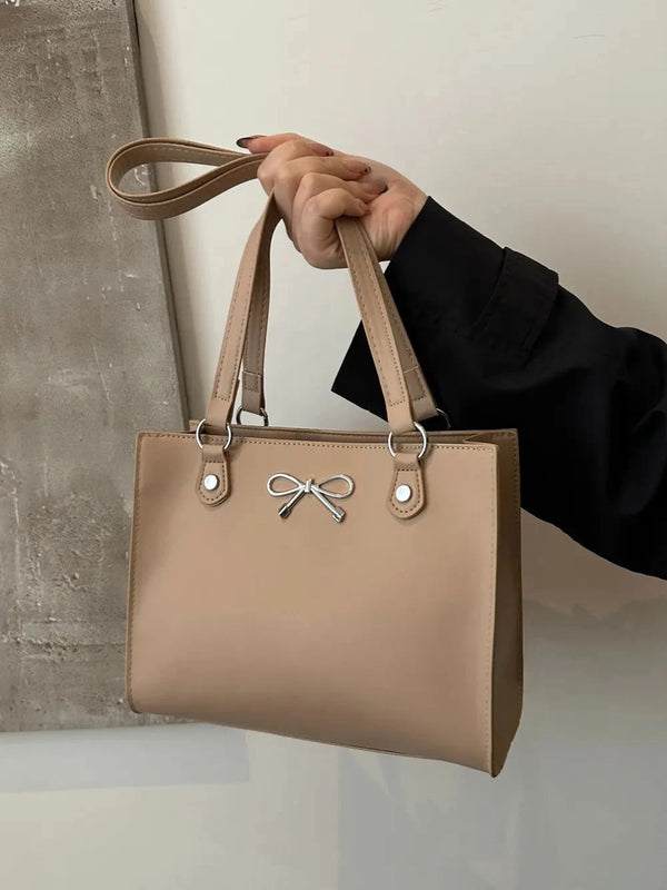 Elegant Bow PU Leather Shoulder Bag - JOWLILI