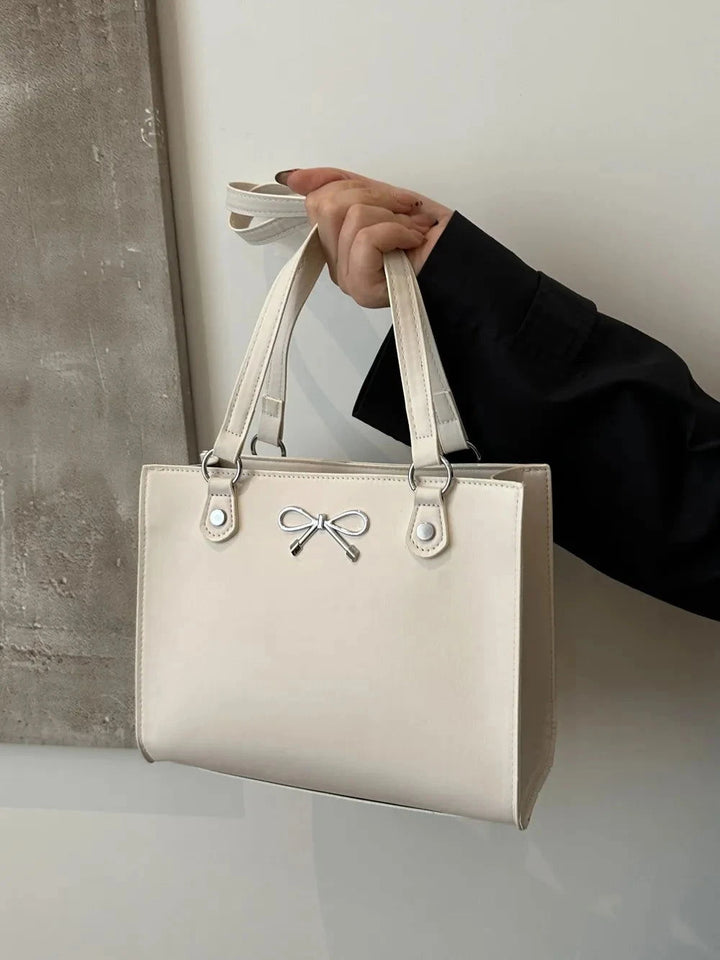Elegant Bow PU Leather Shoulder Bag - JOWLILI