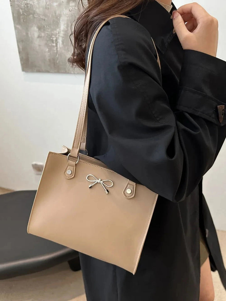Elegant Bow PU Leather Shoulder Bag - JOWLILI