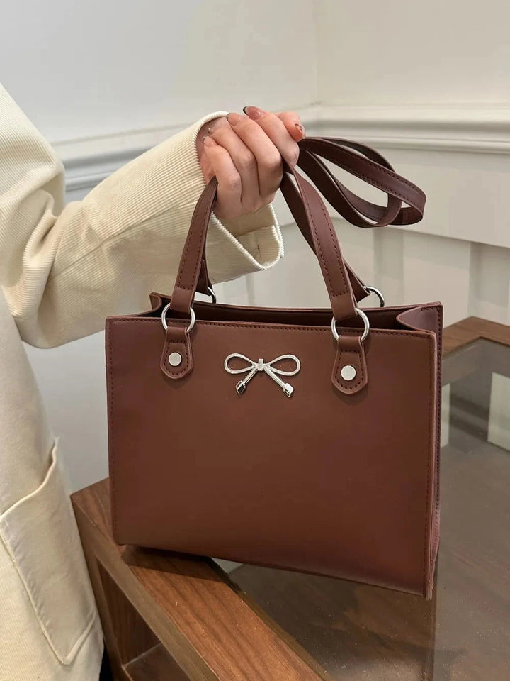 Elegant Bow PU Leather Shoulder Bag - JOWLILI