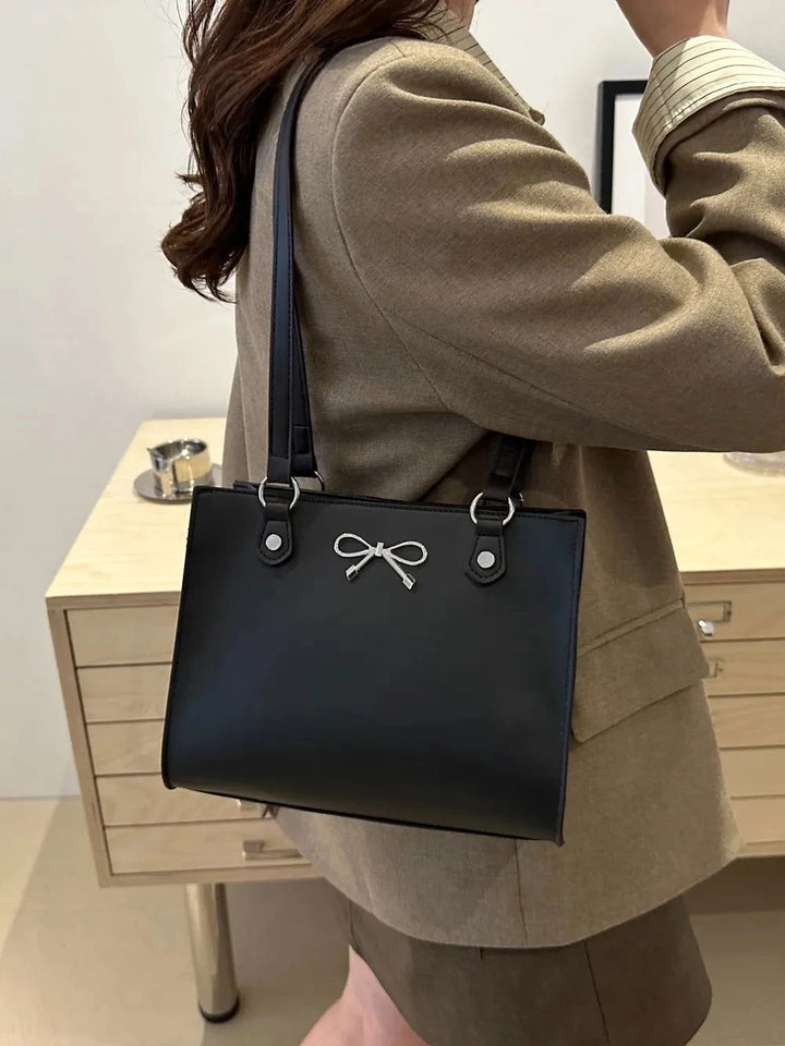 Elegant Bow PU Leather Shoulder Bag - JOWLILI