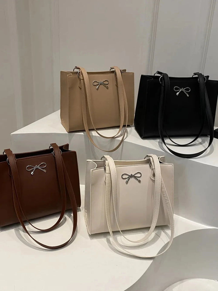 Elegant Bow PU Leather Shoulder Bag - JOWLILI