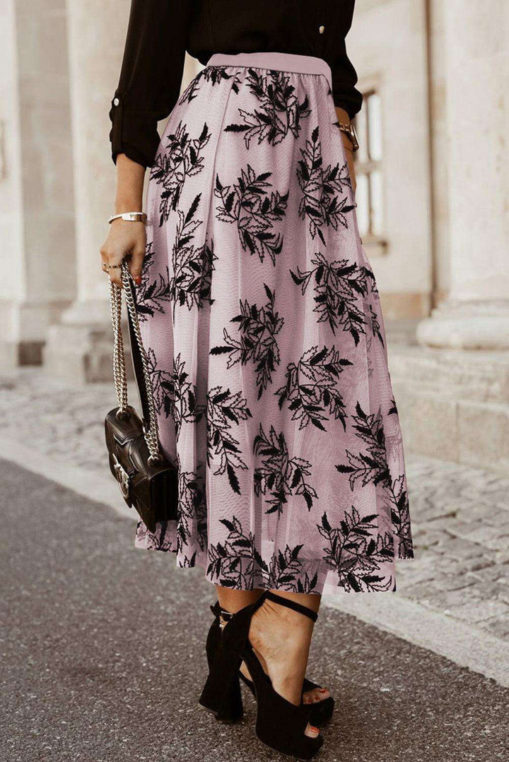 Embroidered High Waist Maxi Skirt - JOWLILI
