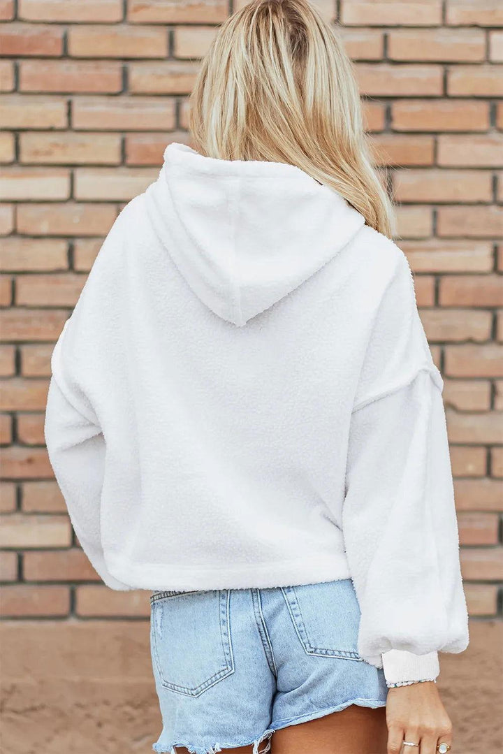 Exposed Seam Long Sleeve Hoodie - JOWLILI -  -  - Exposed Seam Long Sleeve Hoodie - JOWLILI - - #tag1#