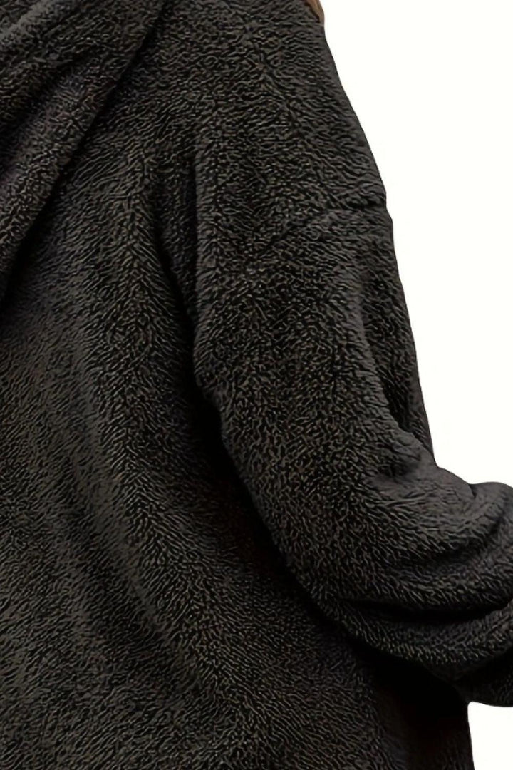 Half Zip Dropped Shoulder Oversized Hoodie - JOWLILI
