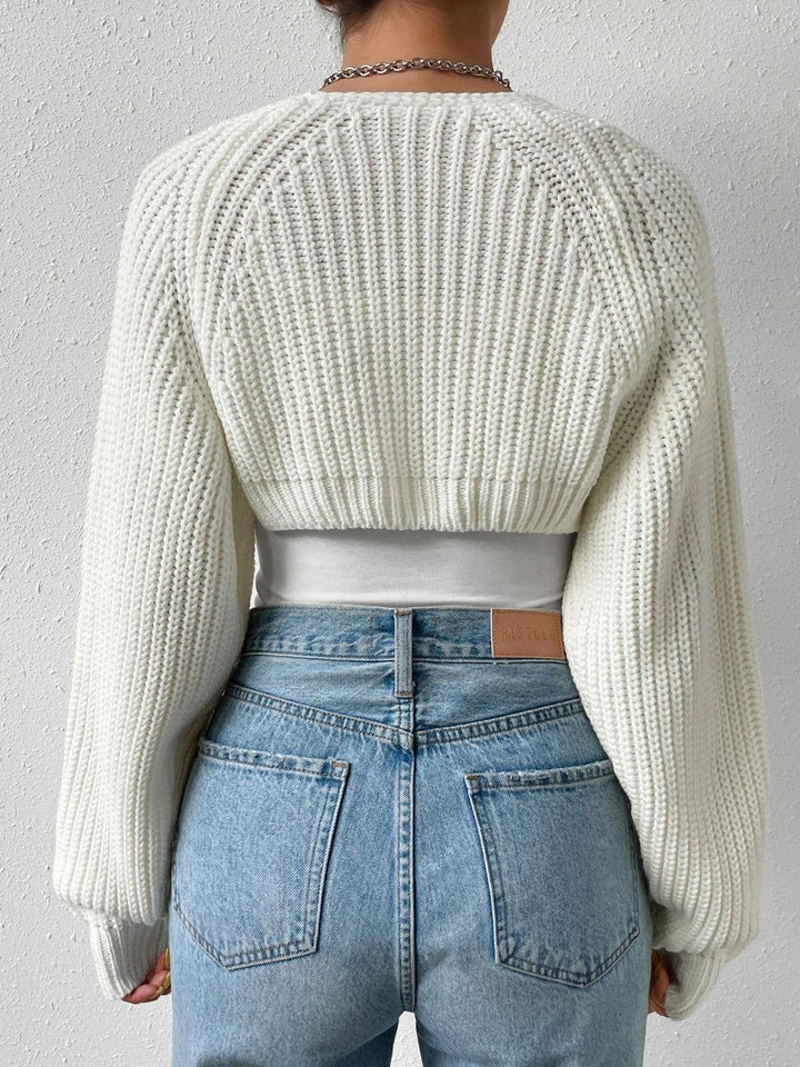 Honey Open Front Long Sleeve Cropped Cardigan - JOWLILI -  -  - Honey Open Front Long Sleeve Cropped Cardigan - JOWLILI - - #tag1#