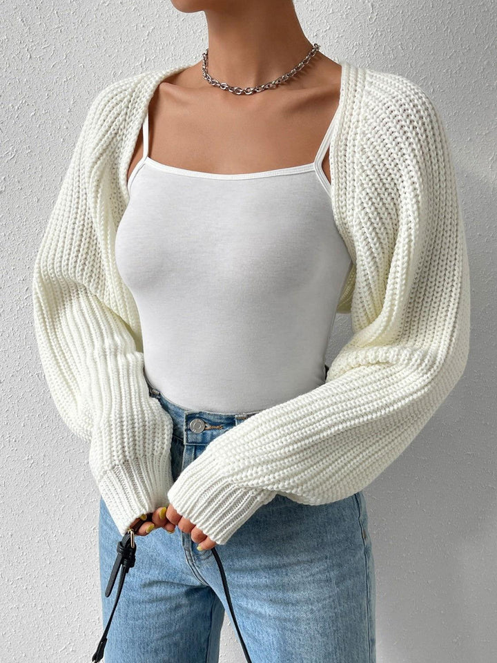 Honey Open Front Long Sleeve Cropped Cardigan - JOWLILI -  -  - Honey Open Front Long Sleeve Cropped Cardigan - JOWLILI - - #tag1#