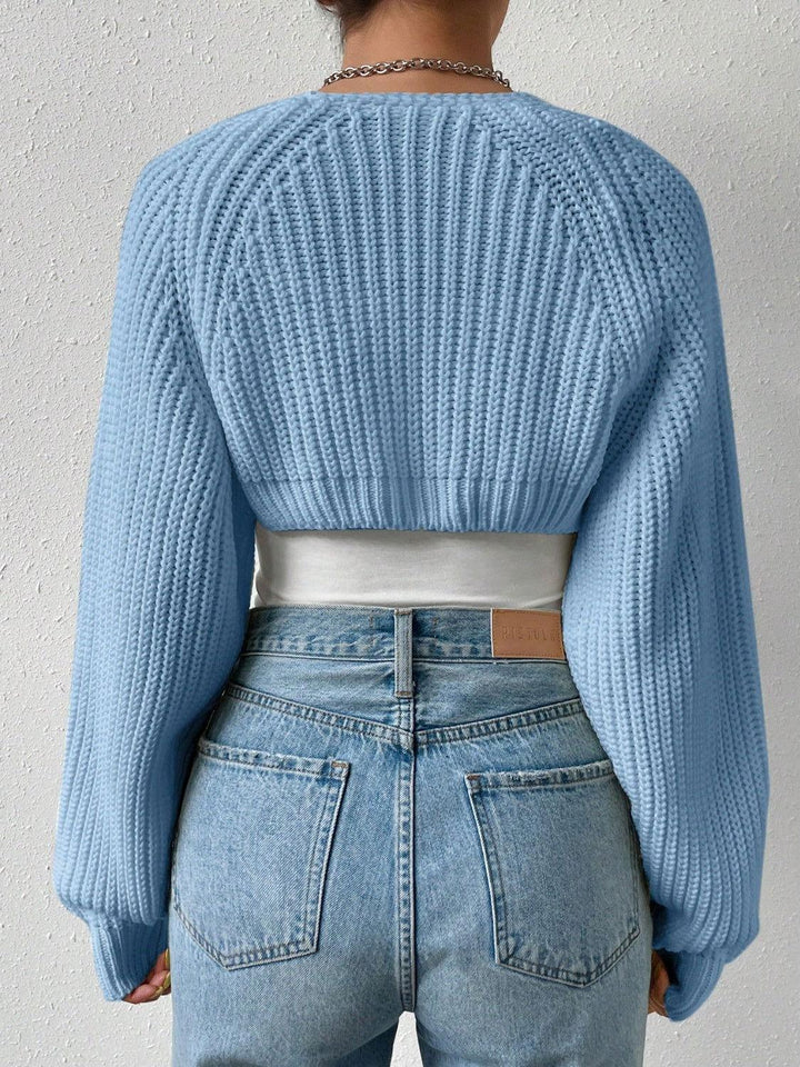 Honey Open Front Long Sleeve Cropped Cardigan - JOWLILI -  -  - Honey Open Front Long Sleeve Cropped Cardigan - JOWLILI - - #tag1#
