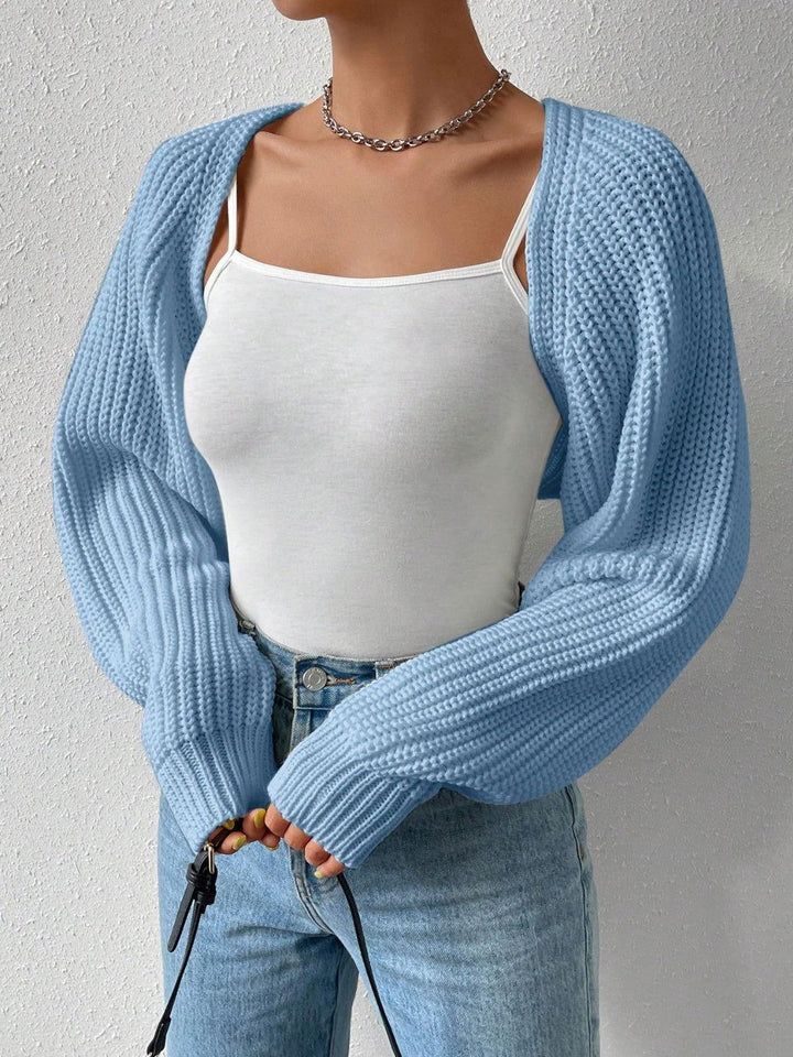 Honey Open Front Long Sleeve Cropped Cardigan - JOWLILI -  -  - Honey Open Front Long Sleeve Cropped Cardigan - JOWLILI - - #tag1#