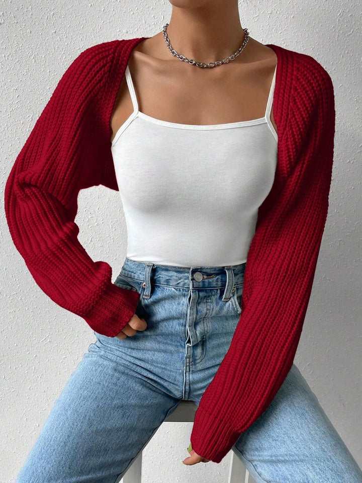 Honey Open Front Long Sleeve Cropped Cardigan - JOWLILI -  -  - Honey Open Front Long Sleeve Cropped Cardigan - JOWLILI - - #tag1#