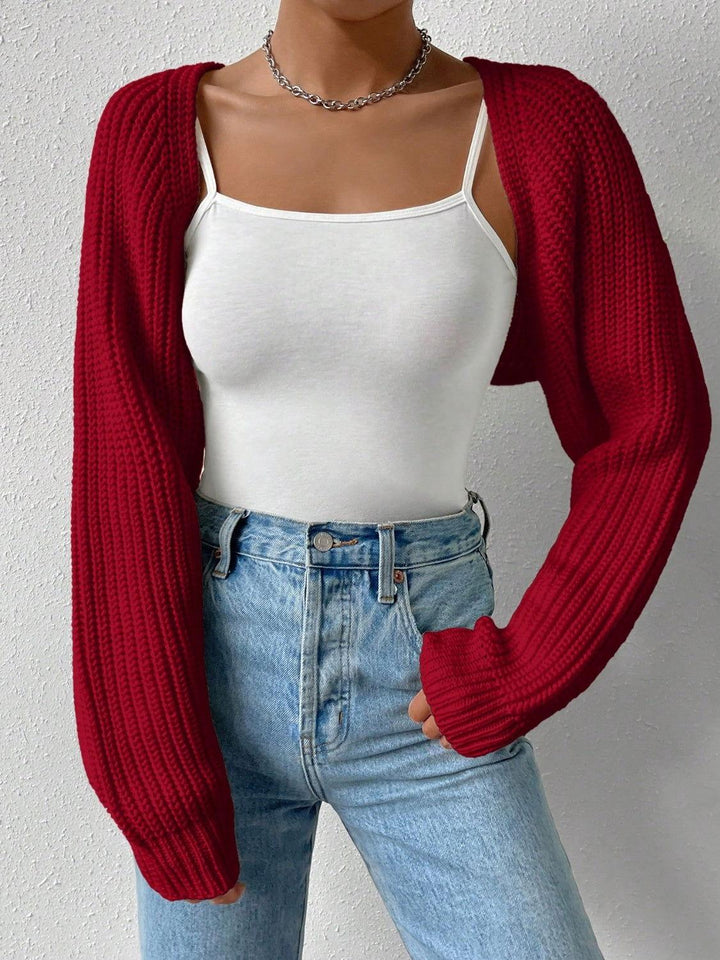 Honey Open Front Long Sleeve Cropped Cardigan - JOWLILI -  -  - Honey Open Front Long Sleeve Cropped Cardigan - JOWLILI - - #tag1#