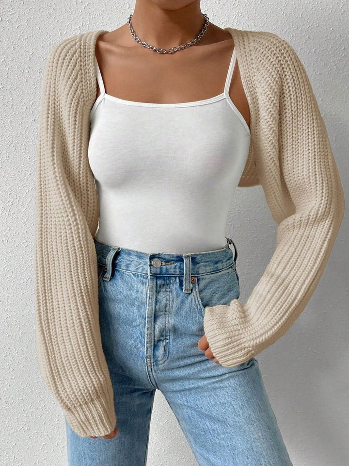Honey Open Front Long Sleeve Cropped Cardigan - JOWLILI -  -  - Honey Open Front Long Sleeve Cropped Cardigan - JOWLILI - - #tag1#