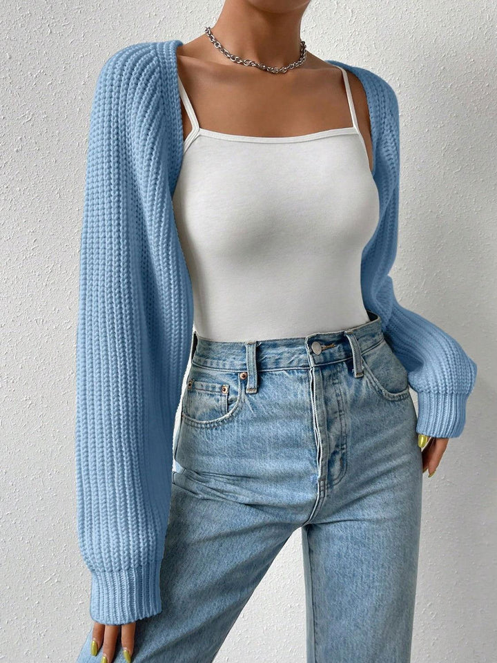 Honey Open Front Long Sleeve Cropped Cardigan - JOWLILI