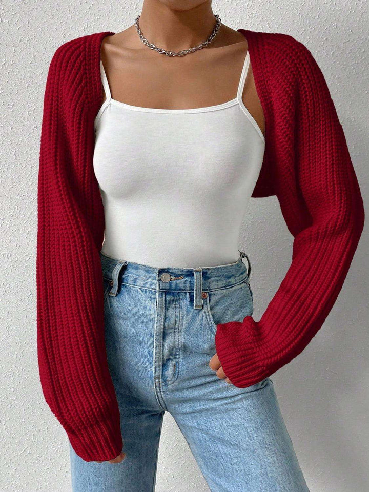Honey Open Front Long Sleeve Cropped Cardigan - JOWLILI