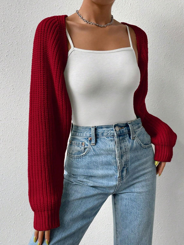 Honey Open Front Long Sleeve Cropped Cardigan - JOWLILI