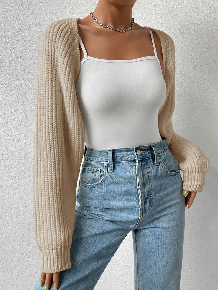 Honey Open Front Long Sleeve Cropped Cardigan - JOWLILI