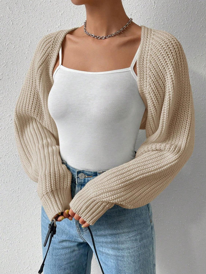 Honey Open Front Long Sleeve Cropped Cardigan - JOWLILI