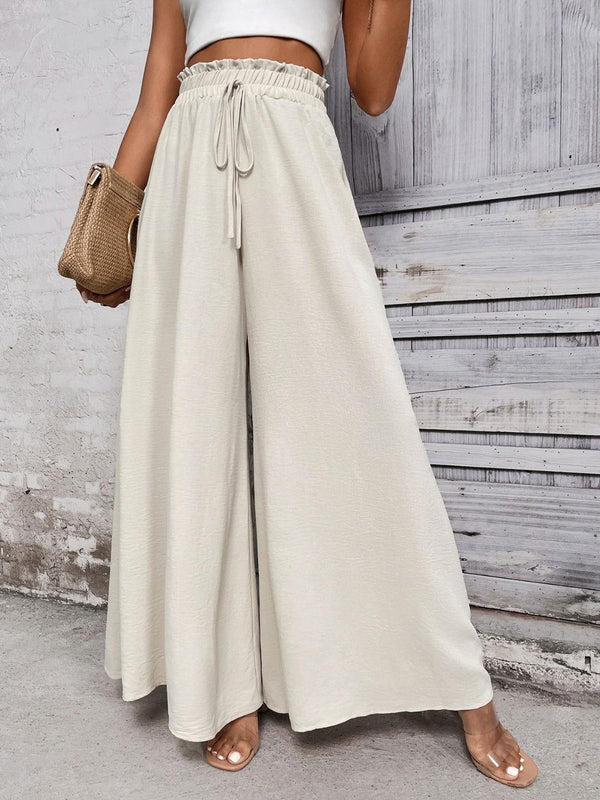 Honey Tied High Waist Wide Leg Pants - JOWLILI