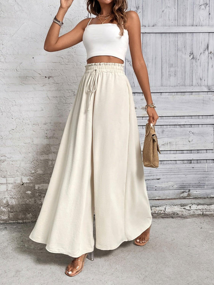 Honey Tied High Waist Wide Leg Pants - JOWLILI