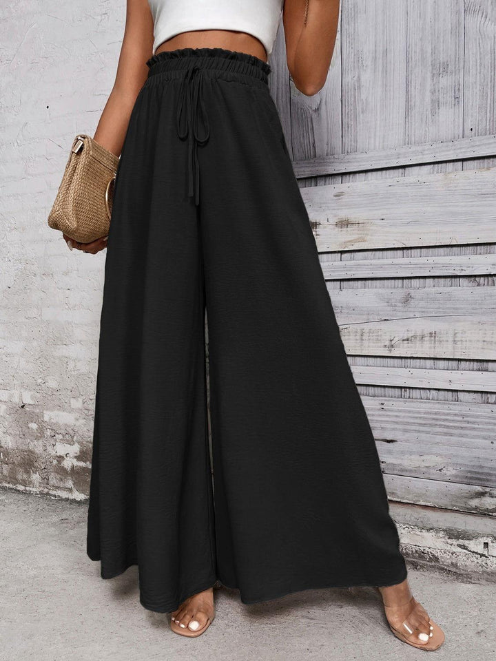 Honey Tied High Waist Wide Leg Pants - JOWLILI