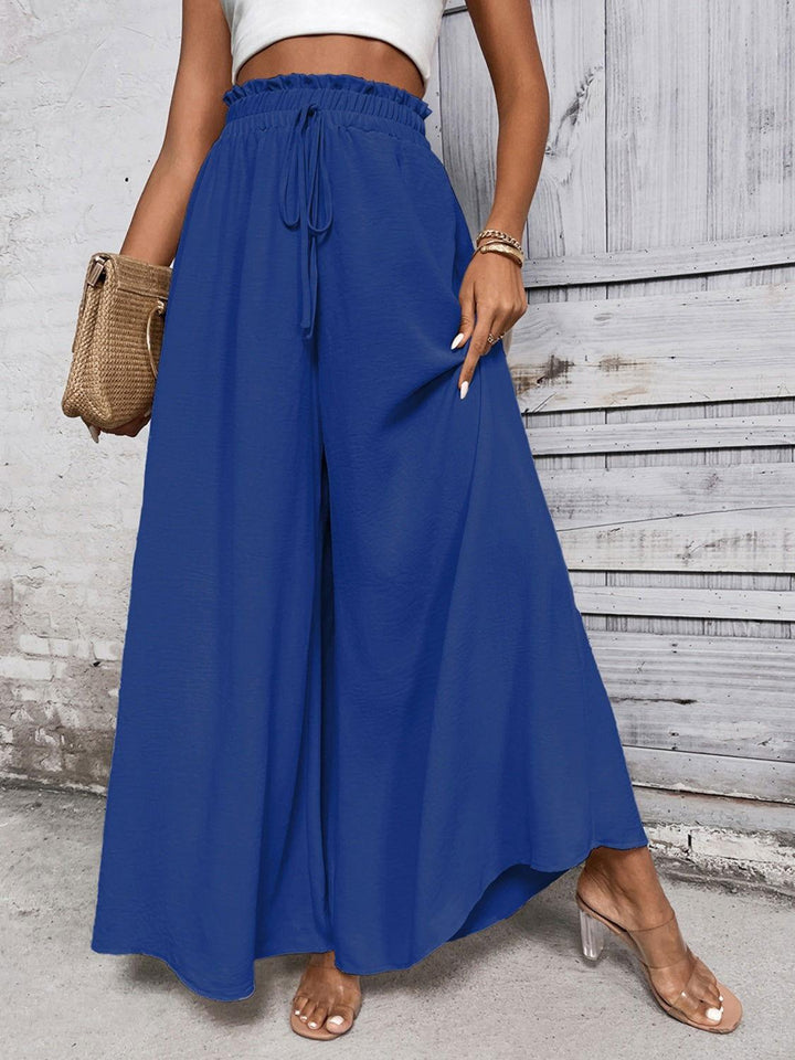 Honey Tied High Waist Wide Leg Pants - JOWLILI
