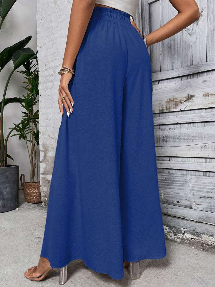 Honey Tied High Waist Wide Leg Pants - JOWLILI