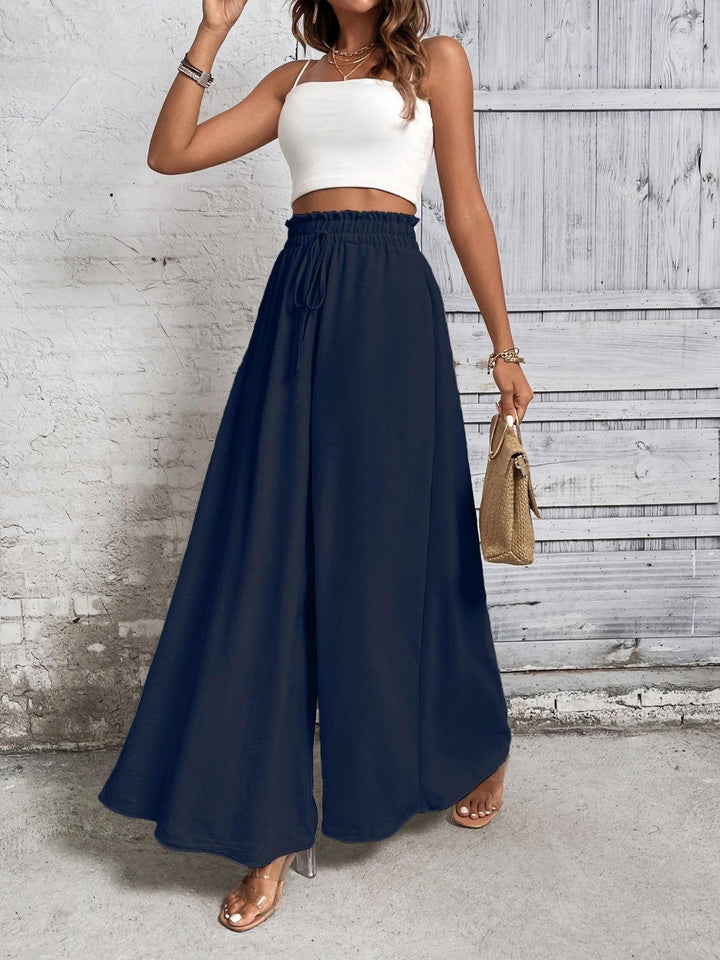 Honey Tied High Waist Wide Leg Pants - JOWLILI