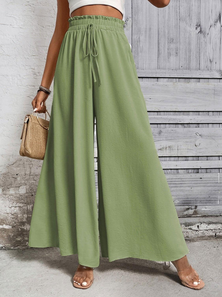 Honey Tied High Waist Wide Leg Pants - JOWLILI