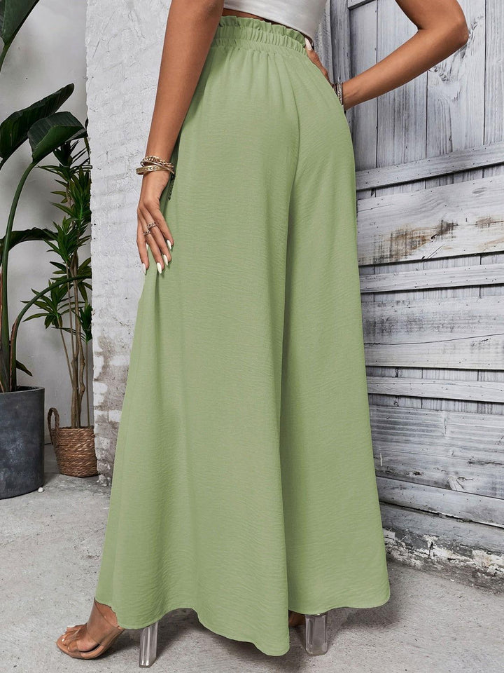 Honey Tied High Waist Wide Leg Pants - JOWLILI