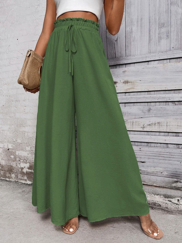 Honey Tied High Waist Wide Leg Pants - JOWLILI