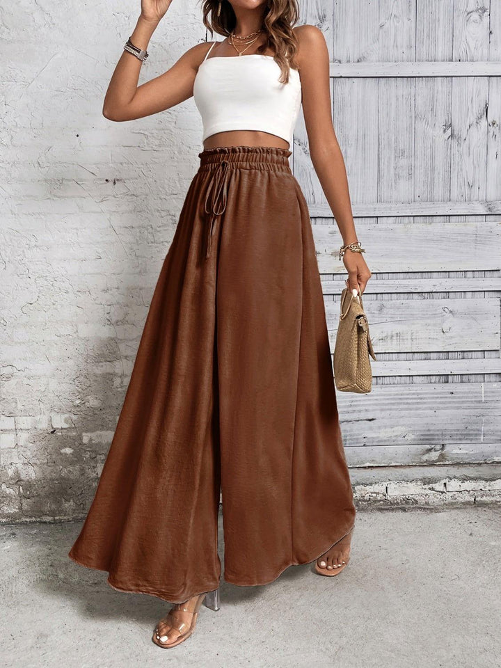 Honey Tied High Waist Wide Leg Pants - JOWLILI