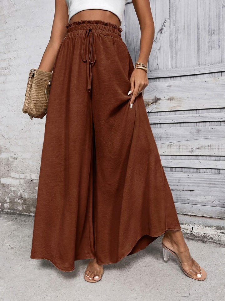 Honey Tied High Waist Wide Leg Pants - JOWLILI