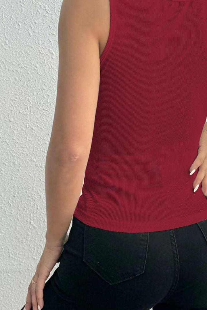 Lace Detail Square Neck Wide Strap Tank - JOWLILI