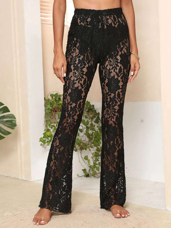 Lace High Waist Swim Pants - JOWLILI